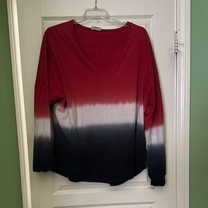 Spirit Red Long Sleeve Relaxed Blouse